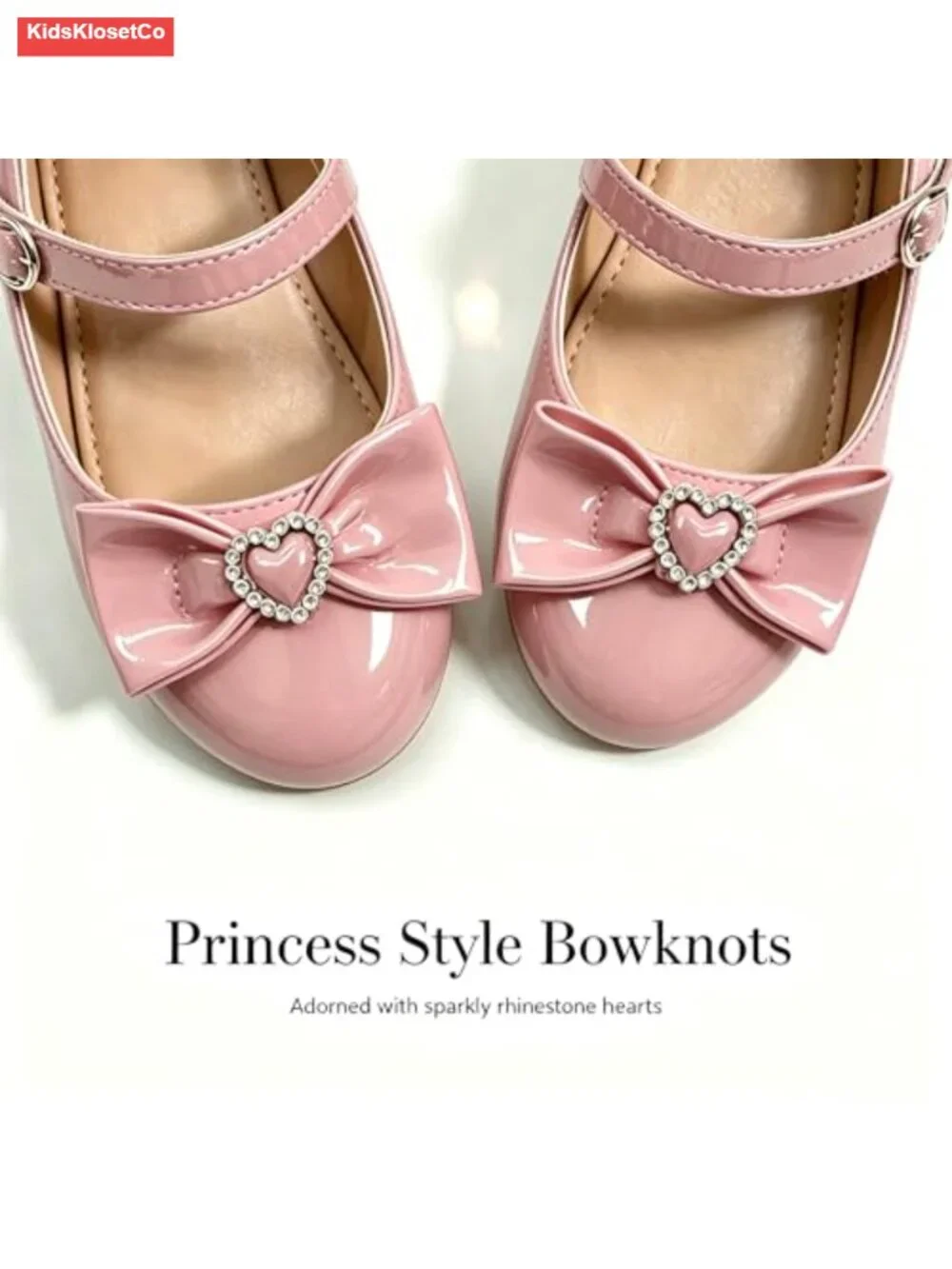 Toddler Girls Mary Jane Flats Dress Shoes Hook & Loop Faux Leather